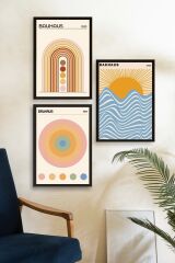 Bauhaus Üçlü Ahşap Çerçeveli Tablo 30 x 40