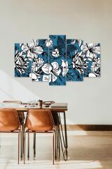 Çiçekler 5 Parçalı Mdf Tablo 60 x 100