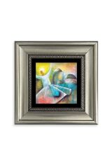 Semazen Mevlevi Çerçeveli Taş Tablo 20 cm