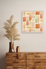 Soyut Ahşap Çerçeveli Tablo 23 x 23