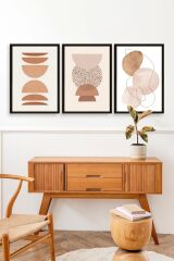 Modern Üçlü Ahşap Çerçeveli Tablo 23 x 30