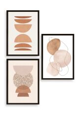 Modern Üçlü Ahşap Çerçeveli Tablo 23 x 30