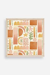 Soyut Ahşap Çerçeveli Tablo 50 x 50