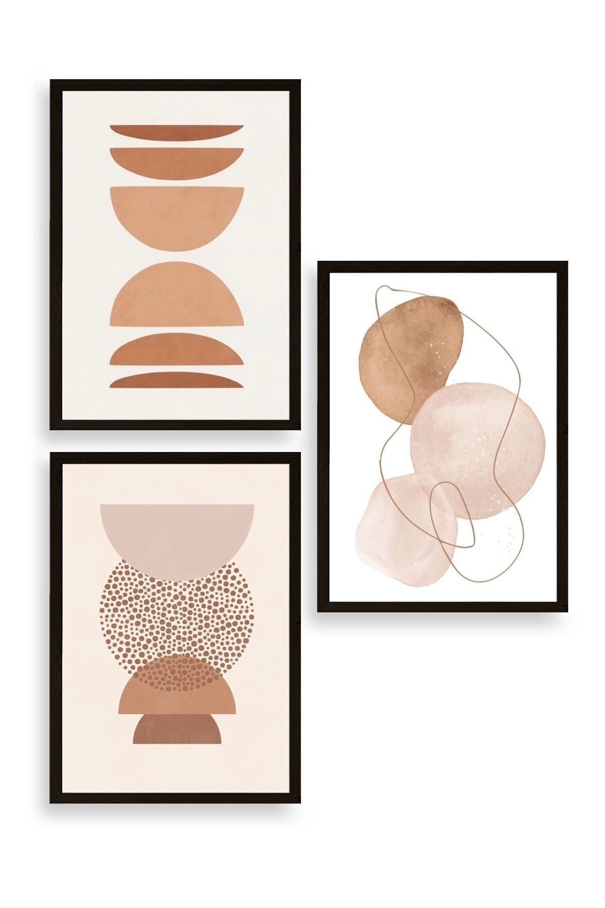 Modern Üçlü Ahşap Çerçeveli Tablo 50 x 70