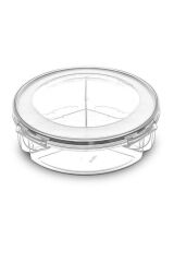 BUFFER® 3 Bölmeli Sızdırmaz Contalı Kilitli Kapaklı 1,35 Litre yuvarlak Erzak Saklama Kabı LC-500