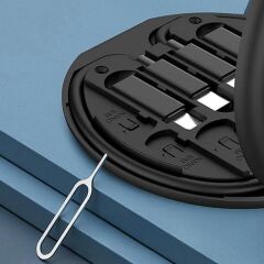 BUFFER® 60w Destekli Kablo Kutusu Seyahat Kablo Seti 5'i 1 arada USB Type-C Şarj Kablosu Seti