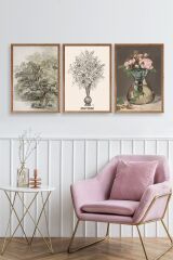 Matisse Üçlü Ahşap Çerçeveli Tablo 50 x 70