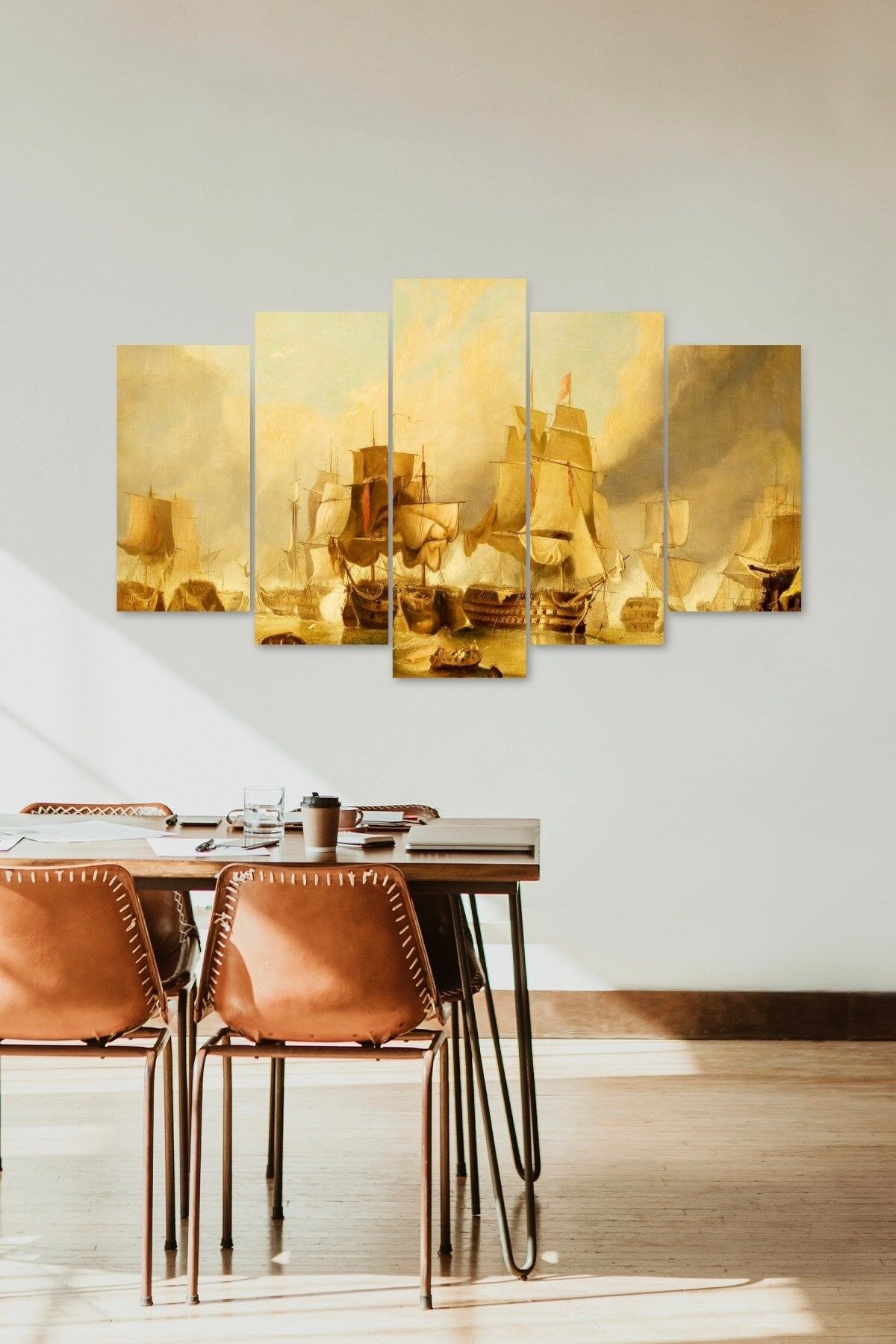 Deniz Manzarası 5 Parçalı Mdf Tablo 60 x 100