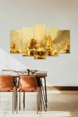 Deniz Manzarası 5 Parçalı Mdf Tablo 60 x 100