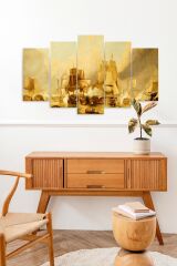Deniz Manzarası 5 Parçalı Mdf Tablo 60 x 100