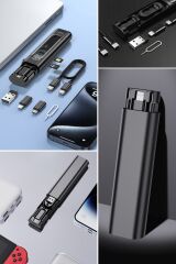 BUFFER® Cep Tipi 60W Bas Aç Type-C,İphone Şarj,Micro USB Hızlı Şarj Data Kablo Seti