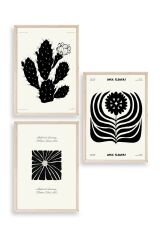 Modern Üçlü Ahşap Çerçeveli Tablo 40 x 60