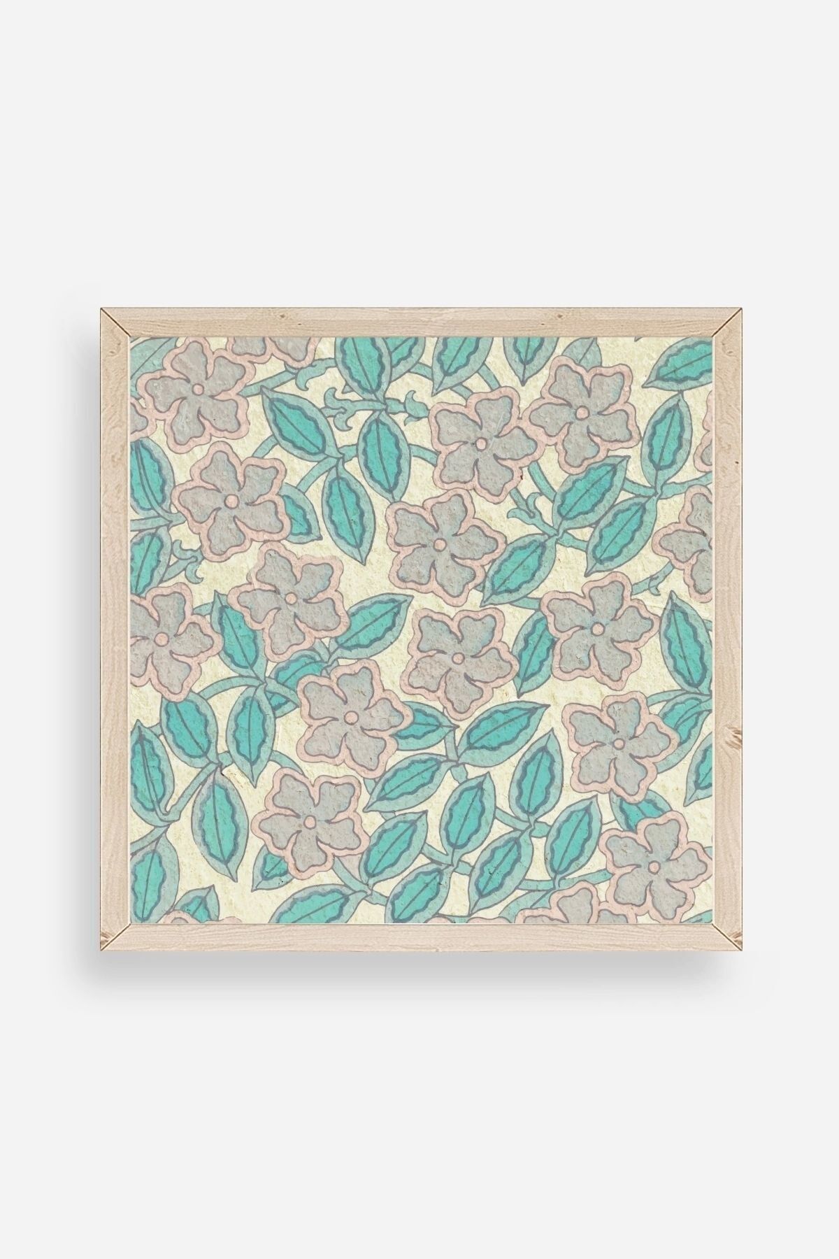 Çiçek Ahşap Çerçeveli Tablo 50 x 50