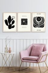 Modern Üçlü Ahşap Çerçeveli Tablo 30 x 40