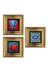 Mistik 3 lü Set Çerçeveli Taş Tablo 20 cm