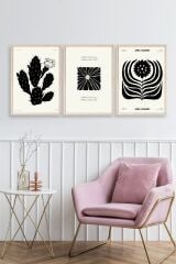Modern Üçlü Ahşap Çerçeveli Tablo 50 x 70