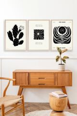 Modern Üçlü Ahşap Çerçeveli Tablo 50 x 70