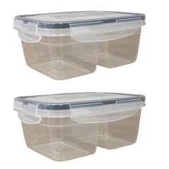 BUFFER® 2 Bölmeli 0,45+0,45 Litre Kilitli Kapaklı Erzak Saklama Kabı LC-524
