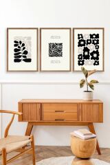 Modern Üçlü Ahşap Çerçeveli Tablo 23 x 30