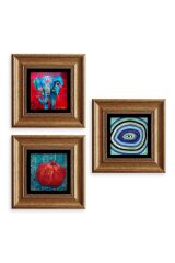Mistik 3 lü Set Çerçeveli Taş Tablo 20 cm