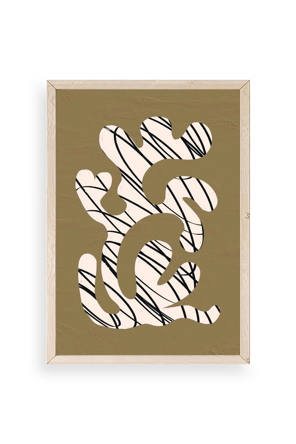 Soyut Ahşap Çerçeveli Tablo 50 x 70