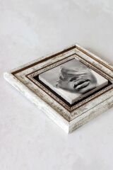Kadın Çerçeveli Taş Tablo , Çerçeveli Taş Duvar Dekoru-enkcrcvtbl-00157 20 cm