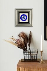 Nazar Boncuğu Çerçeveli Taş Tablo 20 cm