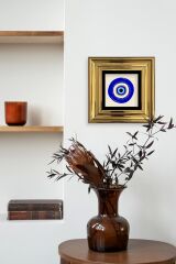 Nazar Boncuğu Çerçeveli Taş Tablo 30 x 30