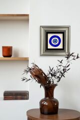 Nazar Boncuğu Çerçeveli Taş Tablo 20 cm