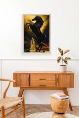 At Ahşap Çerçeveli Tablo 17 x 23