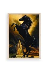 At Ahşap Çerçeveli Tablo 17 x 23