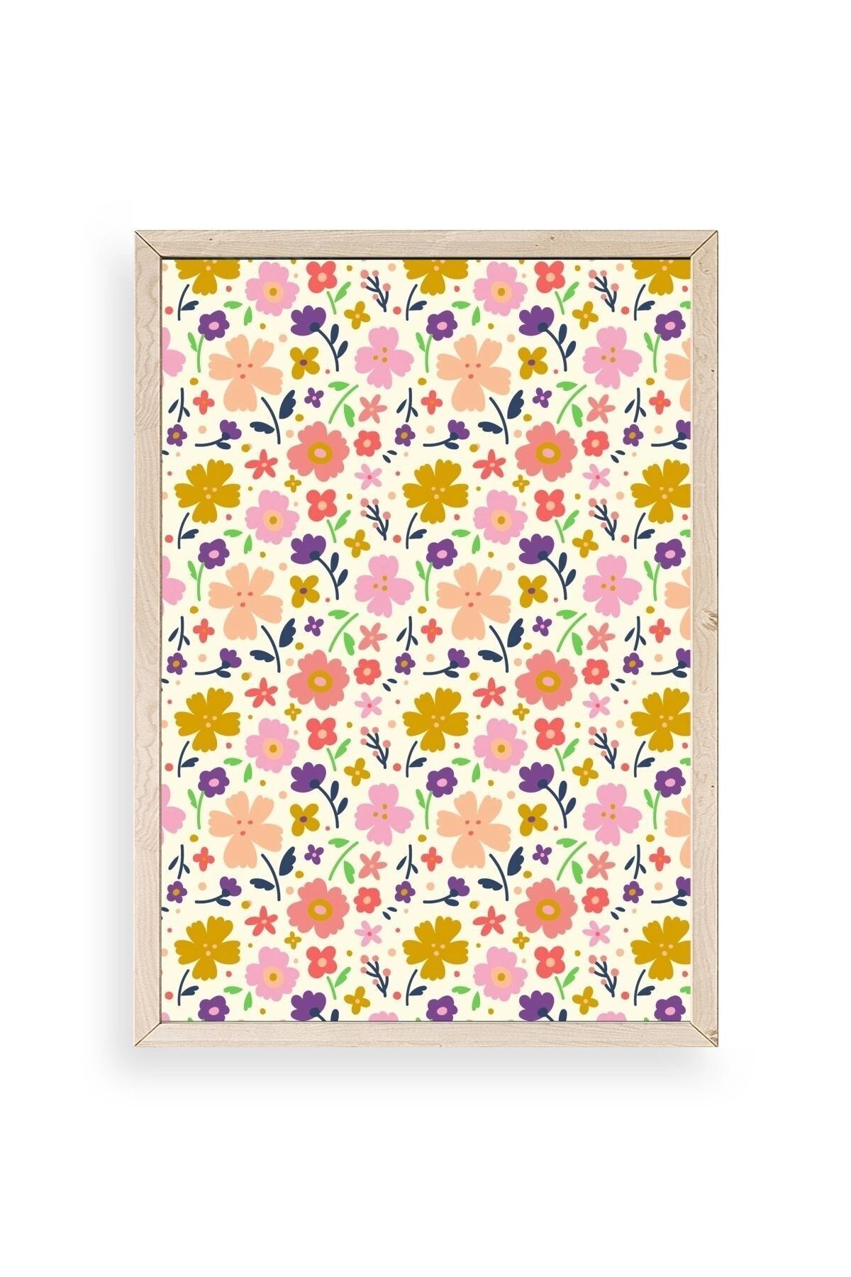 Çiçek Ahşap Çerçeveli Tablo 50 x 70