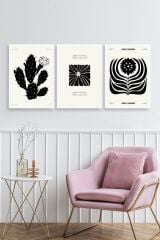 Modern Üçlü Ahşap Çerçeveli Tablo 23 x 30