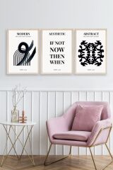 Modern Üçlü Ahşap Çerçeveli Tablo 23 x 30