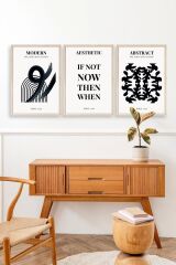 Modern Üçlü Ahşap Çerçeveli Tablo 23 x 30