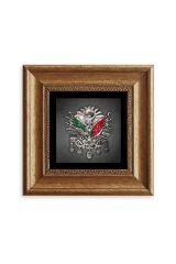 Osmanlı Arması Çerçeveli Taş Tablo 20 cm