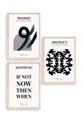 Modern Üçlü Ahşap Çerçeveli Tablo 40 x 60