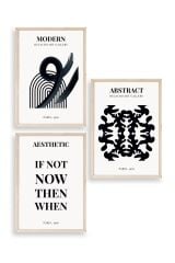 Modern Üçlü Ahşap Çerçeveli Tablo 50 x 70