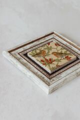 Kuş Çerçeveli Taş Tablo , Çerçeveli Taş Duvar Dekoru - Enkcrcvtbl-00091 20 cm