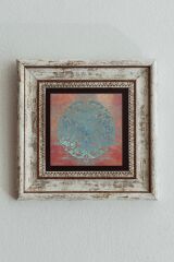 Lotus - Yaşam Çiçeği Çerçeveli Taş Tablo , Çerçeveli Taş Duvar Dekoru-enkcrcvtbl-00093 20 cm