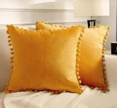 2'li ponponlu kırlent kılıf seti 40 x 40