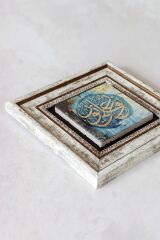 Hat Yazılı Çerçeveli Taş Tablo , Çerçeveli Taş Duvar Dekoru-enkcrcvtbl-00117 20 cm