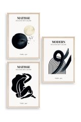 Matisse Üçlü Ahşap Çerçeveli Tablo 40 x 60