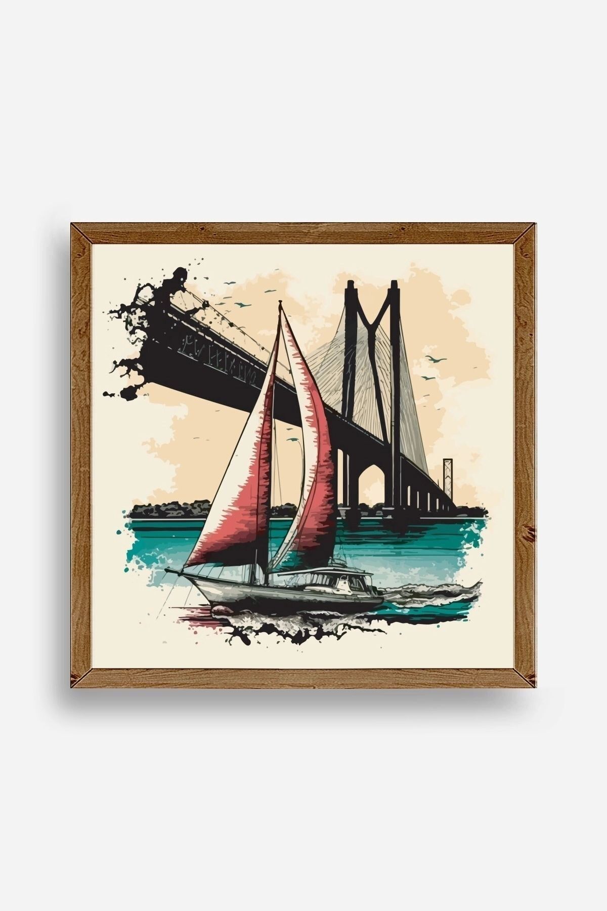 Köprü Ahşap Çerçeveli Tablo 42 x 42