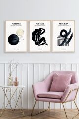 Matisse Üçlü Ahşap Çerçeveli Tablo 23 x 30