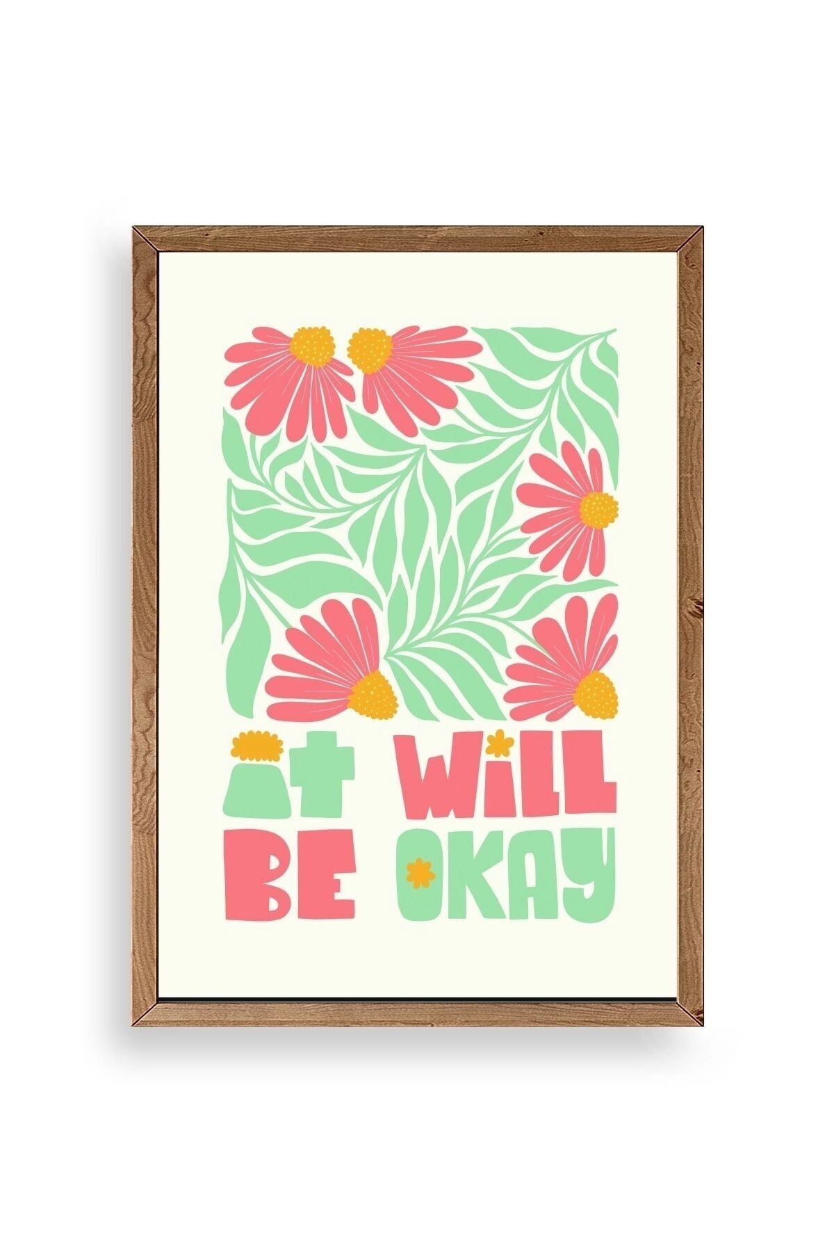 Motto Ahşap Çerçeveli Tablo 50 x 70