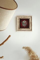 Osmanlı Tuğrası Çerçeveli Taş Tablo , Çerçeveli Taş Duvar Dekoru-enkcrcvtbl-00171 20 cm