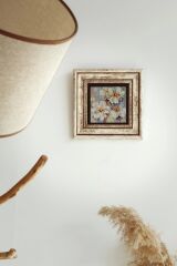 Çiçek Çerçeveli Taş Tablo , Çerçeveli Taş Duvar Dekoru-enkcrcvtbl-00204 20 cm