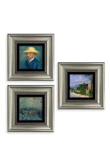 Van Gogh 3 lü Set Çerçeveli Taş Tablo 20 cm