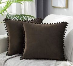 2'li ponponlu kırlent kılıf seti 40 x 40